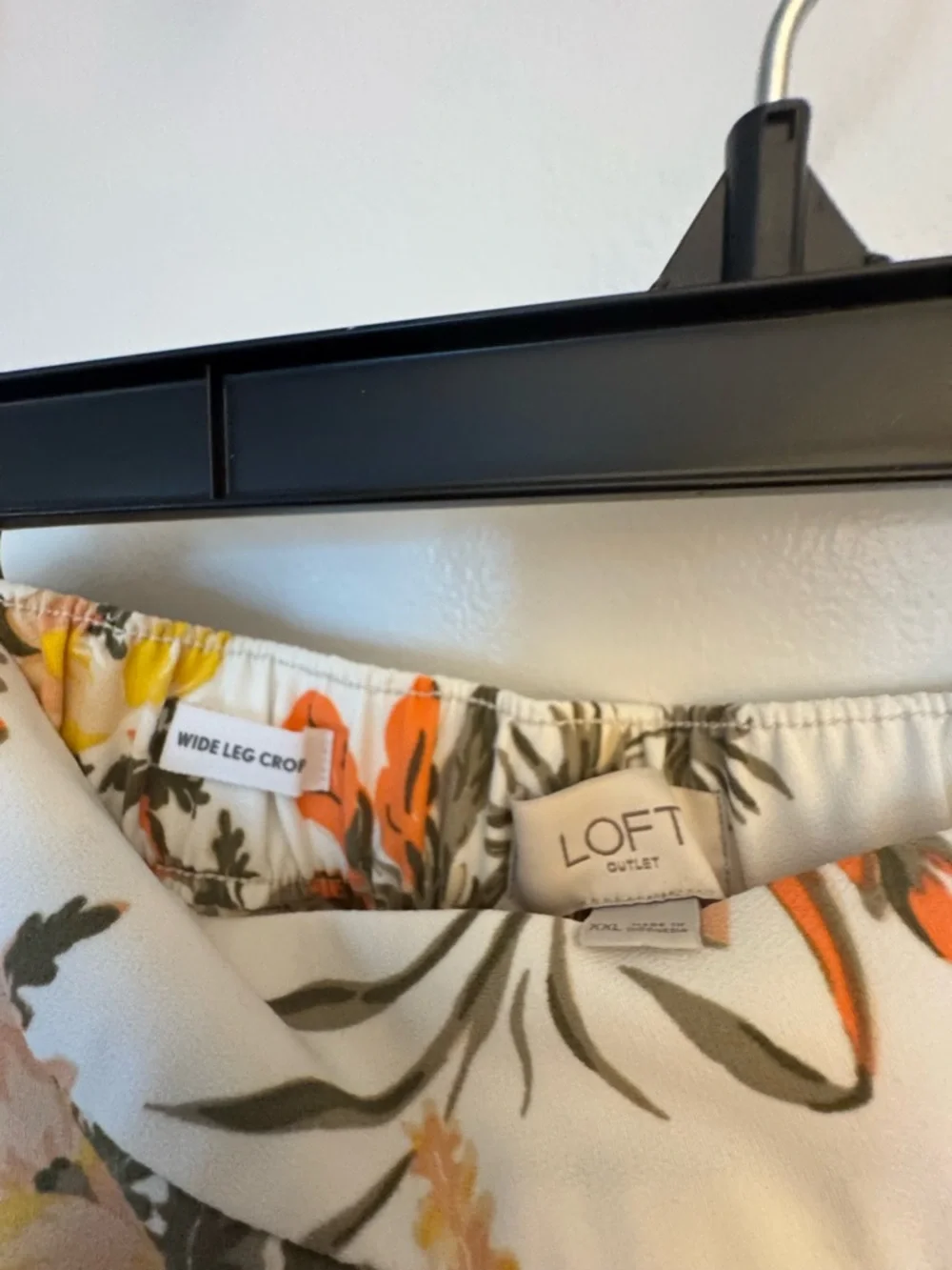 LOFT Floral Wide-Leg Pants in Yellow, Orange & Green on White - Picture 4 of 5